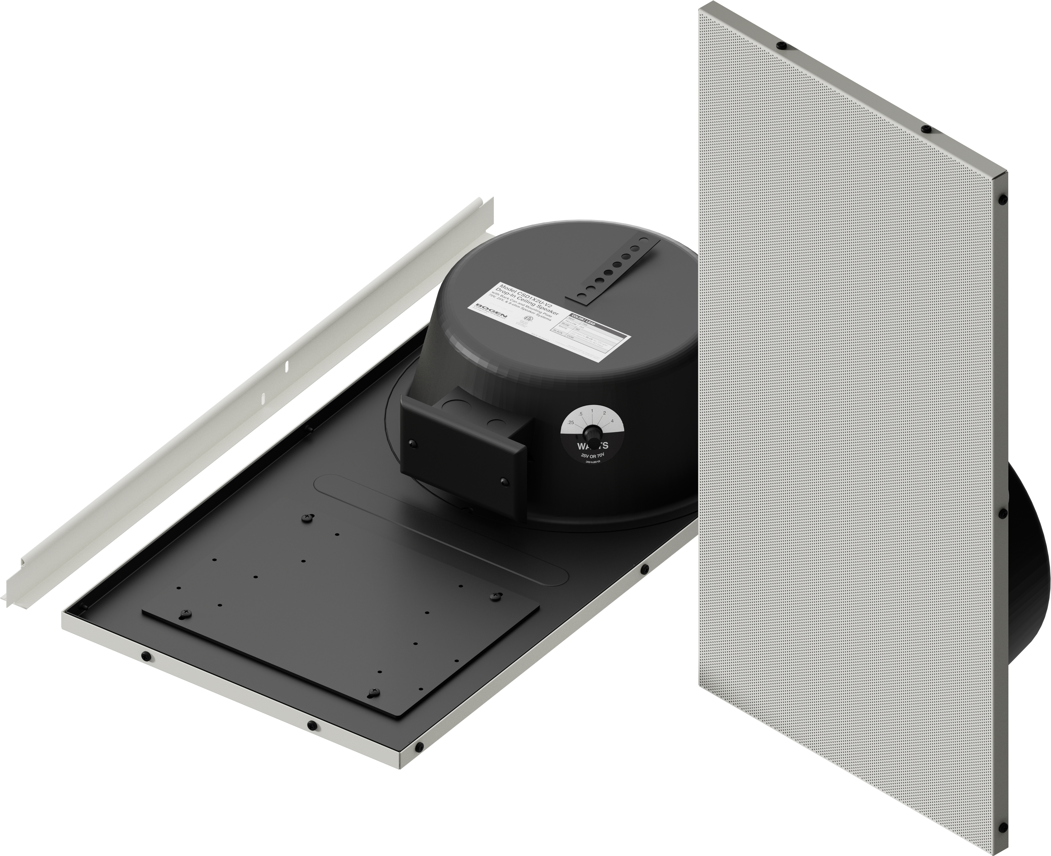 8-ohm/70V/25V Drop-In Ceiling Speaker CSD1X2U-V2 Model